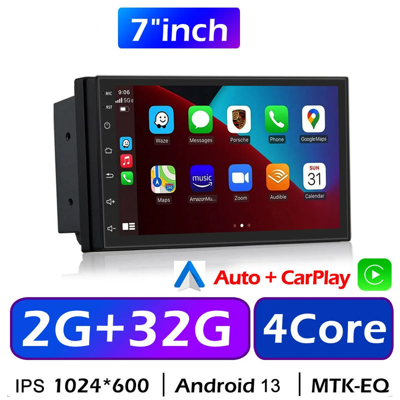 Central Multimídia CarPlay Android Auto 2DIN